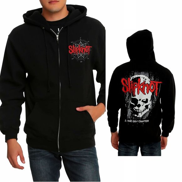 Slipknot Gray Chapter nu metal rock Official Zip Up Hoodie L NWT - Picture 1 of 5